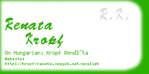 renata kropf business card